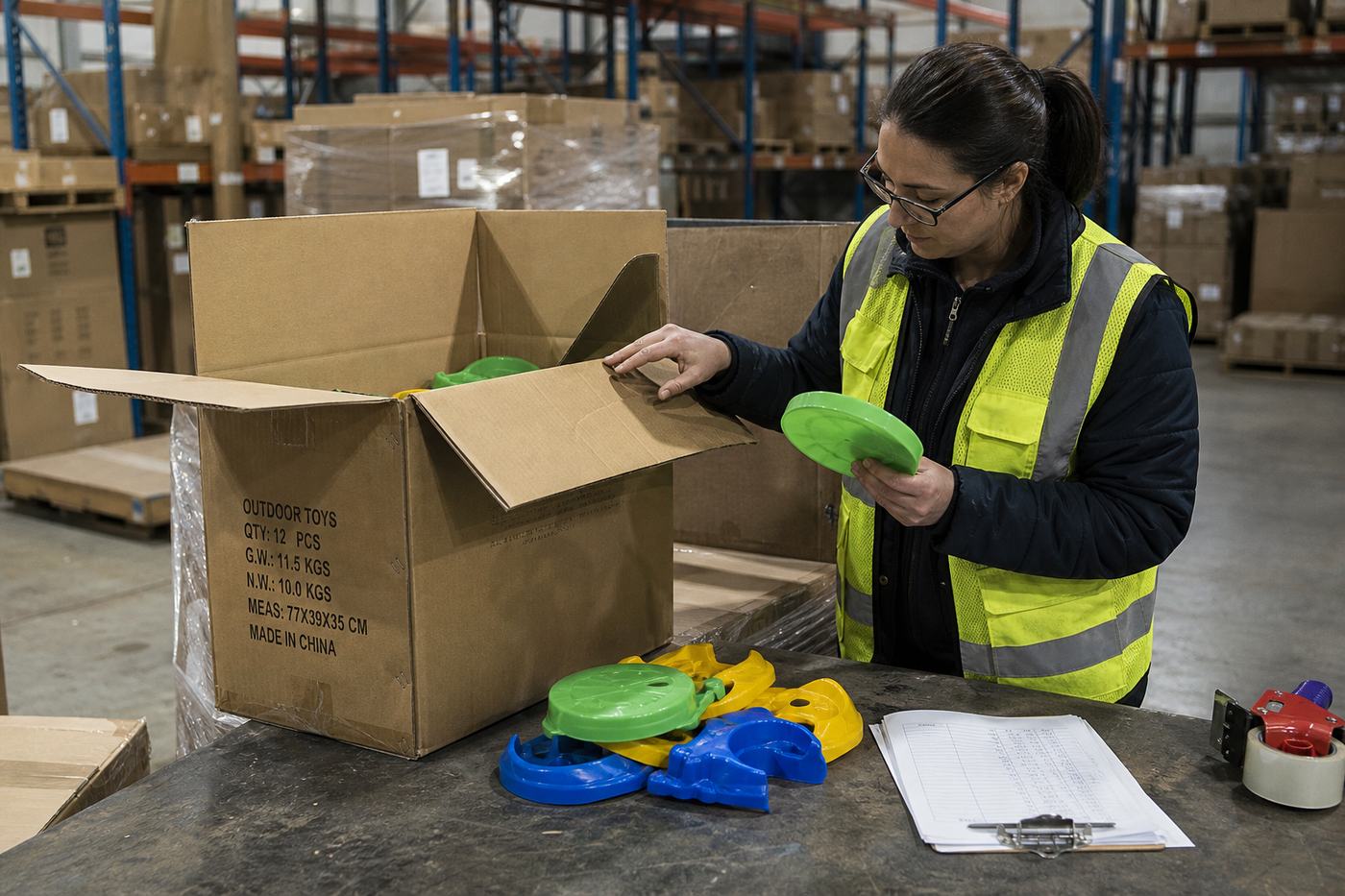 Carton checks in the warehouse before release