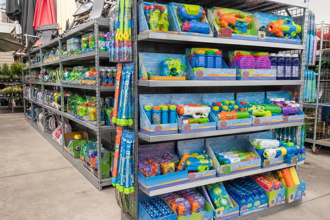 Toy products merchandised on a retail shelf
