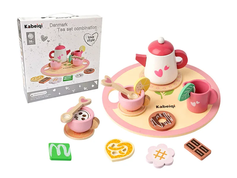 NEW Wooden Pretend Play Toy Afternoon Tea Party Set for Kids