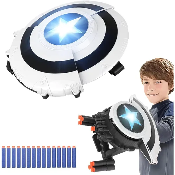 TW304606 Dart Shooting Shield Blaster with Light-up Toys Soft Bullet