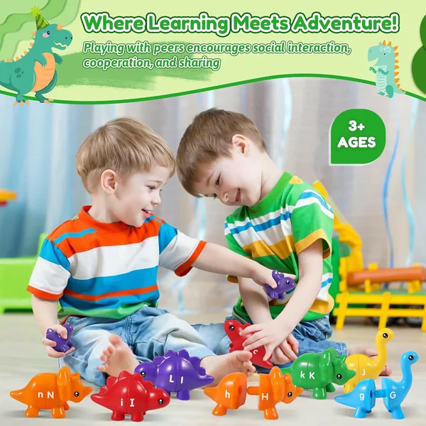 TW302888 Kids Dinosaur Alphabet Matching Toy 26 PCS ABC Letter Learni