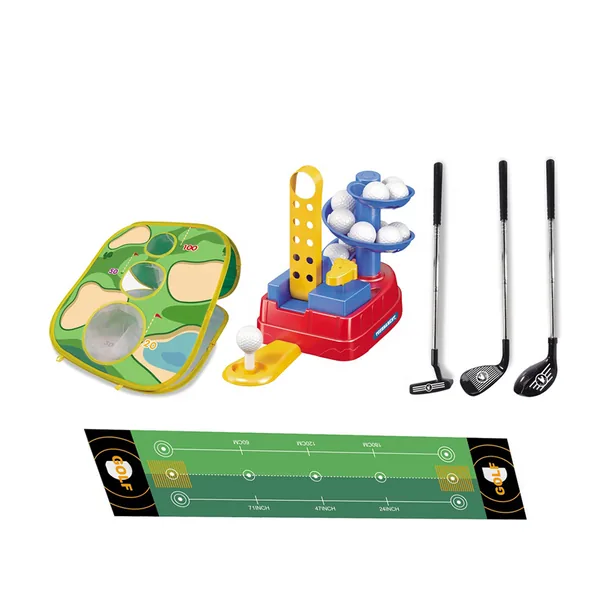 TW305382 Outdoor Golf Game Set for Children Featuring Putting Mat and