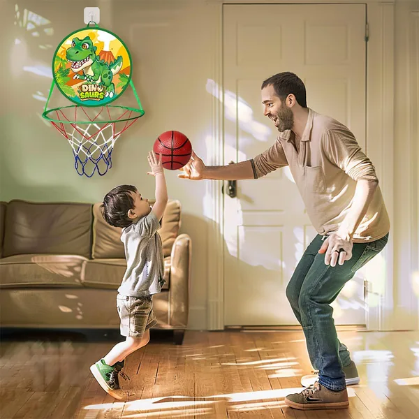 TW304955 2 in 1 Dinosaur Toys Mini Basketball Hoop for Toddler Indoor