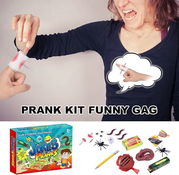TW316536 Prank Kit Funny Gag Gifts Joke Box Practical Jokes Perfect P