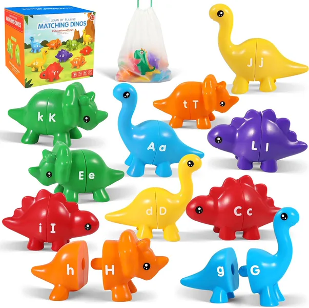 TW302888 Kids Dinosaur Alphabet Matching Toy 26 PCS ABC Letter Learni