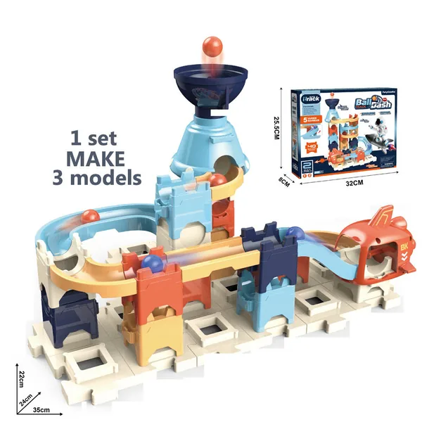 TW274003 Kids Building Block Ejection Ball Run Toy Set with 3 Changea