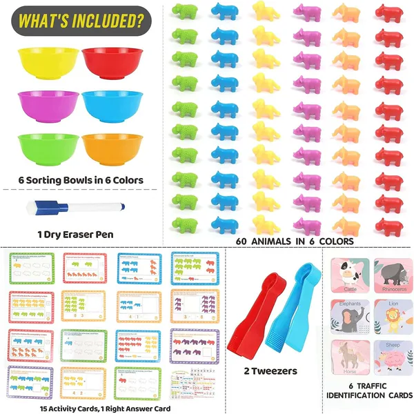 TW281858 Montessori Kids Counting Toys Color Matching Letter Game Fun