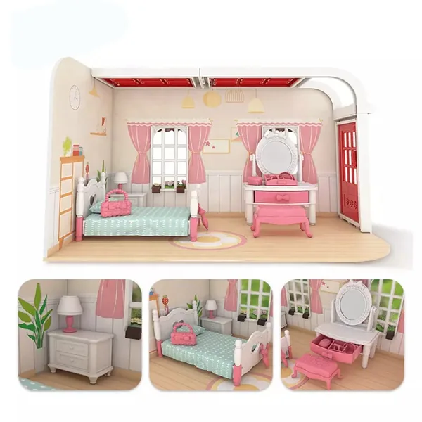 TW261000 Kids Educational Toys DIY Kids Fun Plastic Diy Furniture Bed