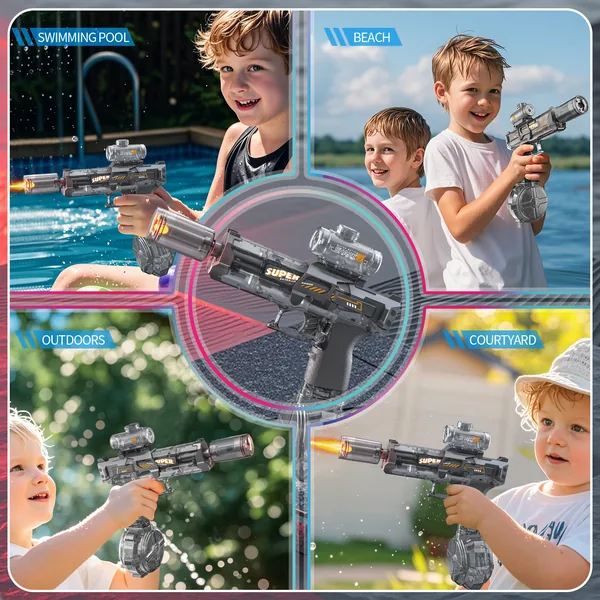 TW321205 Powerful Electric Water Gun Light-up Toys Glowing Silencer A