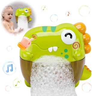 Baby Bath Toys Cartoon Dinosaur Music Soap Bubble Machine Set