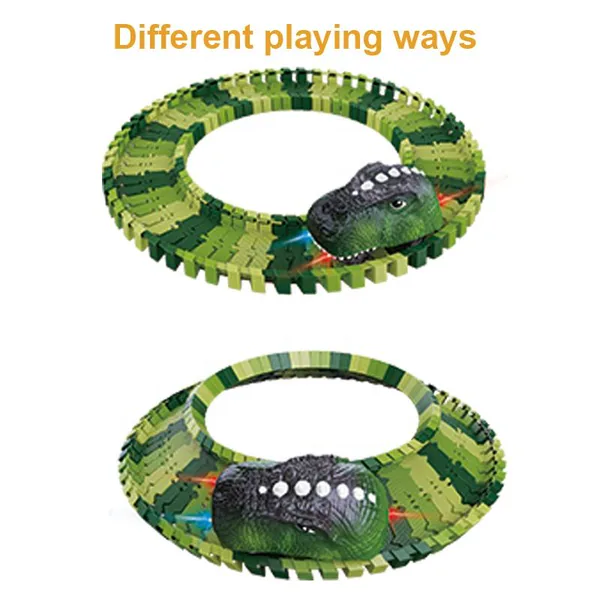 TW272385 Battery Operated 183PCS Dinosaur Track Toy for Kids Slot Car