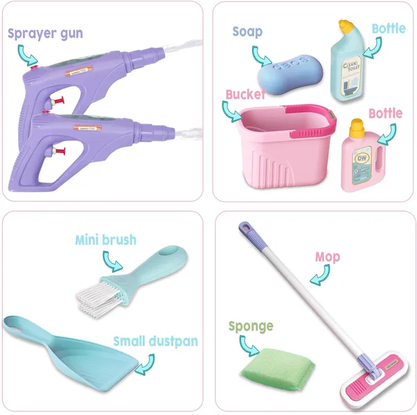 TW303813 11 PCS Pretend Play Toys Housekeeping Kit House Cleaning Toy
