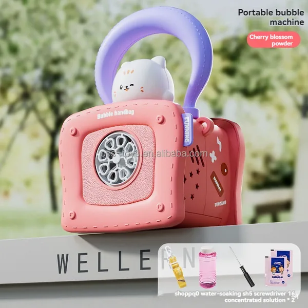 TW306016 Kitten Machine Bubble Gun for Kids with Music Light-up Plast