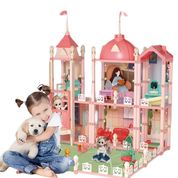 TW261891 Wooden House Cottage House Furniture Toys Set Fully Furnishe