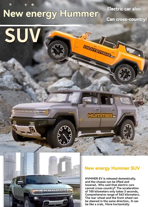 TW301048 1/24 Diecast Toys HUMMER SUV Car Toys Metal Car Model Collec