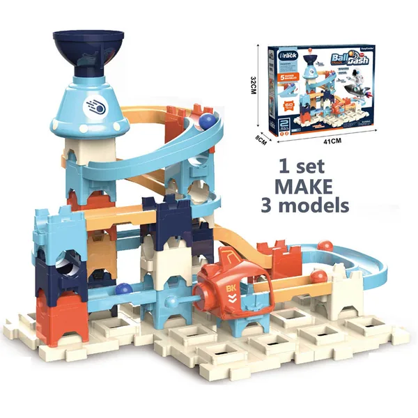 TW274003 Kids Building Block Ejection Ball Run Toy Set with 3 Changea