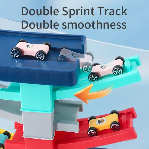 TW304474 Montessori Toy Gliding Car Ramp Slot Toy for Toddler Ramp Ra