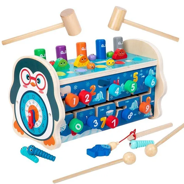 TW340998 Montessori Toddler Busy Action Board Wooden Educational Toys