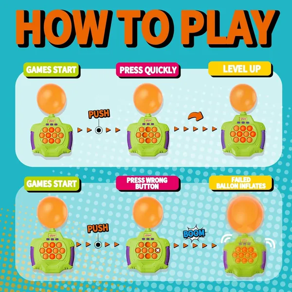 TW291367 Pop Fidgets Kids Games Toys Handheld Sensory with Balloons Q
