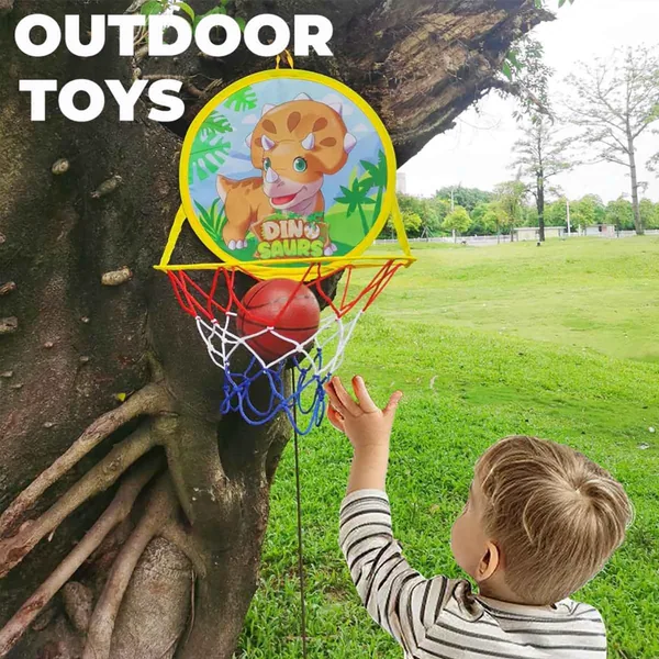 TW304955 2 in 1 Dinosaur Toys Mini Basketball Hoop for Toddler Indoor