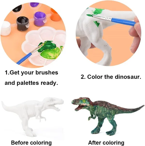TW268950 Dinosaur Toys for Kids 2 in 1 Dinosaurs Painting Kits and Pu