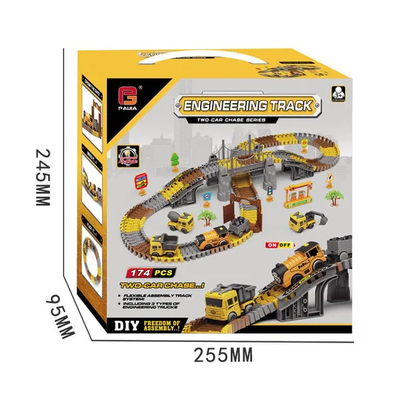 TW271736 Electric 174Pcs Slot Car Race Rrack Sets Flexible Track Play