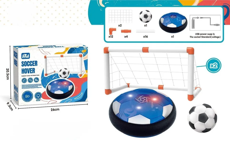 TW304631-Toy Light-up 18cm Hover Soccer Ball With Football Net Gate Indoo
