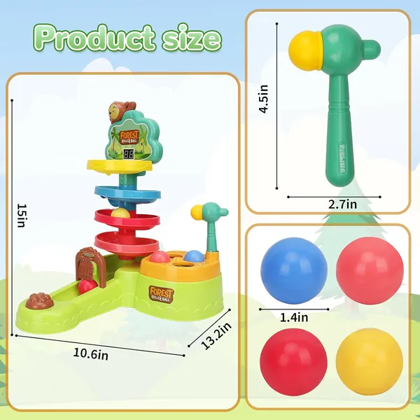 TW305023 Baby Toddler Montessori Toys Hammer Pound Ball Toy Shoot Bal