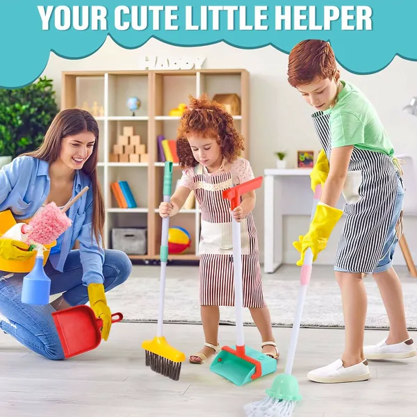 TW266426 14 Pcs Cleaning Set Pretend Play Toy Toddler Cleaning Set In