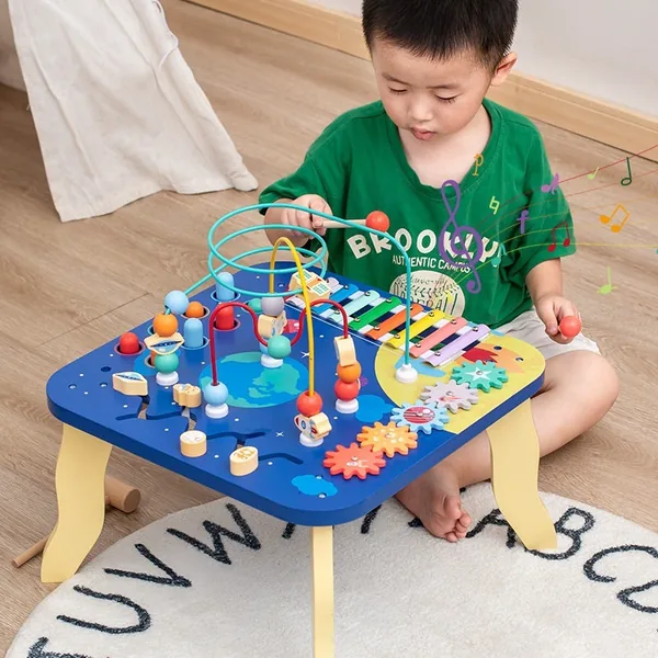 TW305229 5 in 1 Multi-functional Busy Board Montessori Wooden Table S
