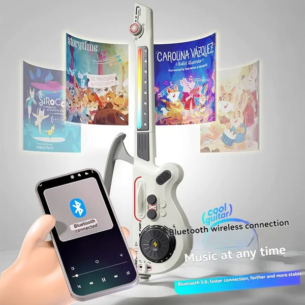 TW338702-Toy Multifunctional Foldable Travel Guitar with Quick-Learn ABS