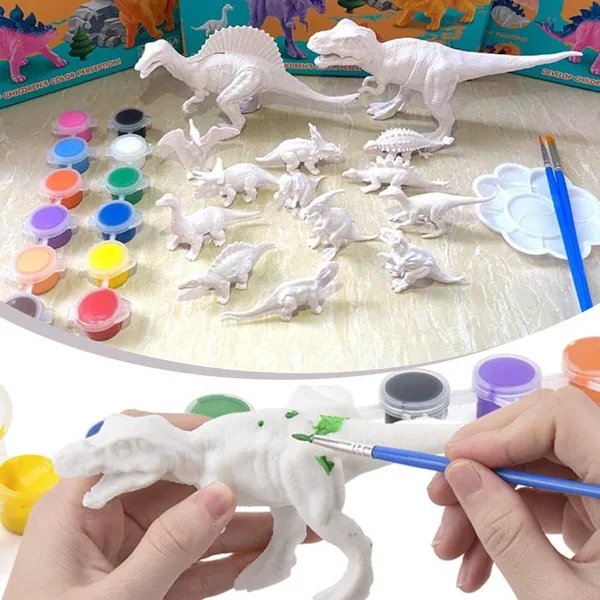 TW268950 Dinosaur Toys for Kids 2 in 1 Dinosaurs Painting Kits and Pu