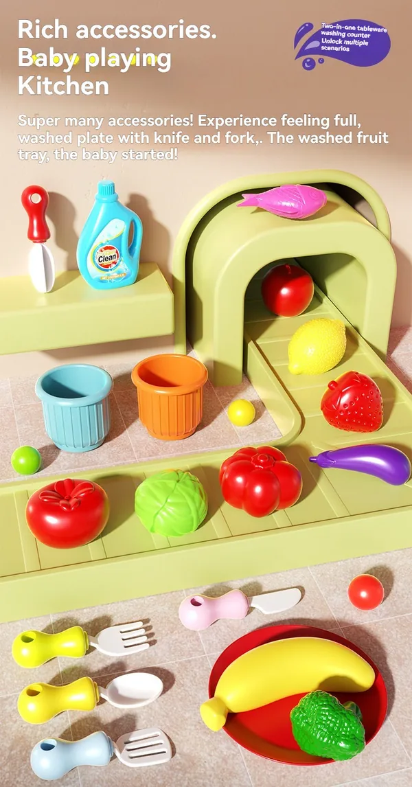 TW326664-Toy Educational Children's Electric Dishwasher Pretend Play Wate
