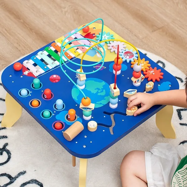 TW305229 5 in 1 Multi-functional Busy Board Montessori Wooden Table S