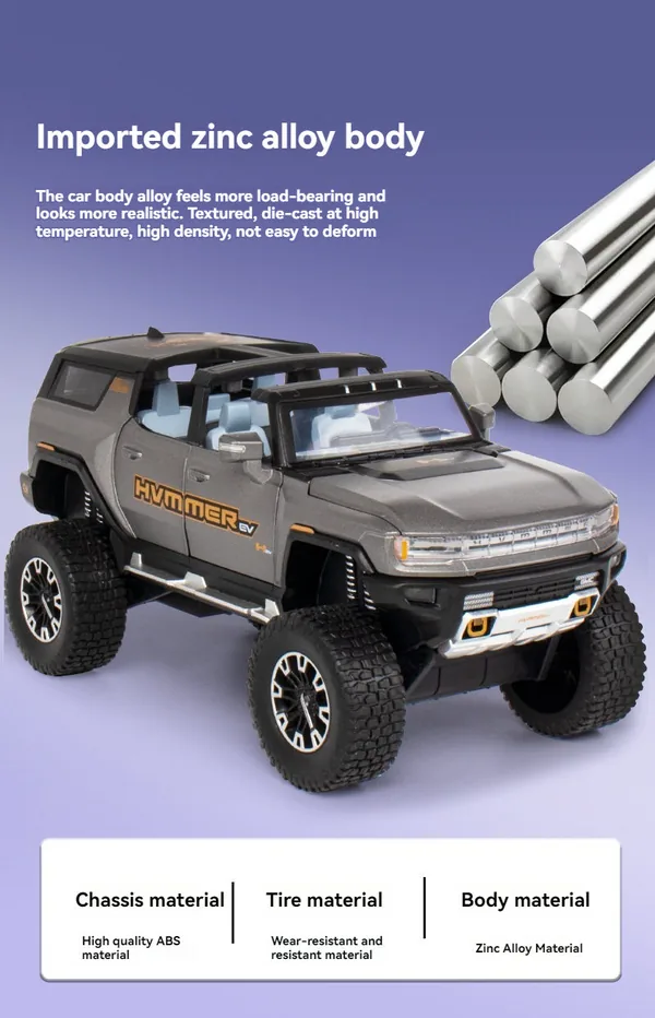 TW301046 Big Off-roads Wheel Diecast Toys Car HUMMER Metal Model Coll