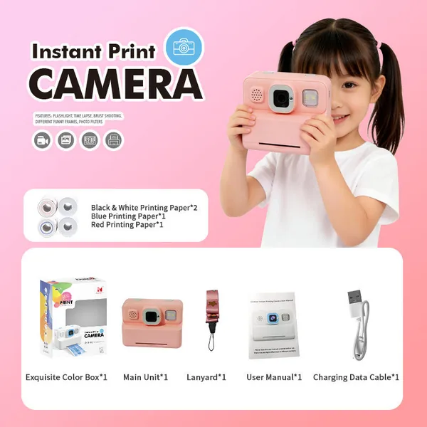 TW346655 Kids Camera Instant Print Instant Cameras That Print Photos,