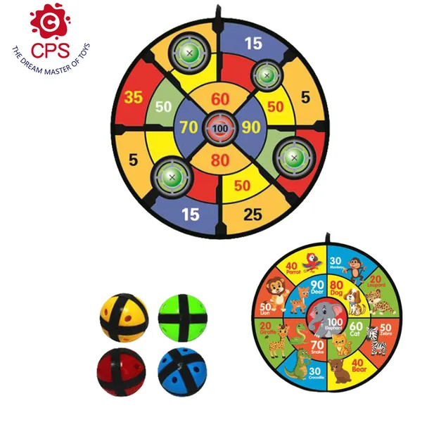 TW305143-Toy 36cm Portable Kids Dart Board Game Set Sticky Ball Toss Spor