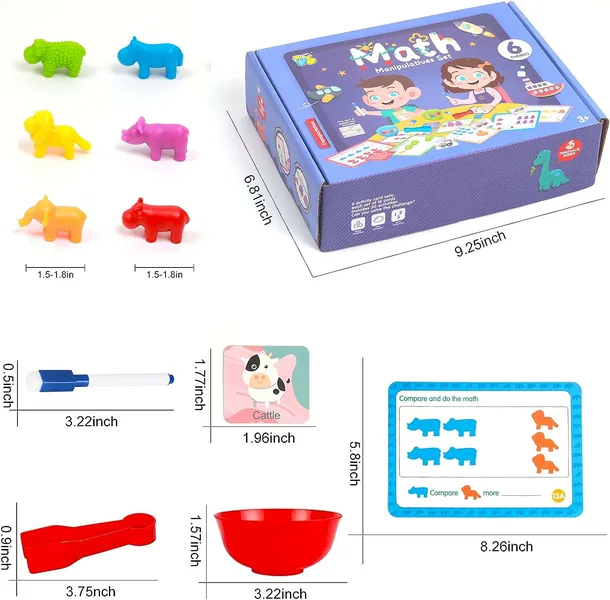 TW281858 Montessori Kids Counting Toys Color Matching Letter Game Fun