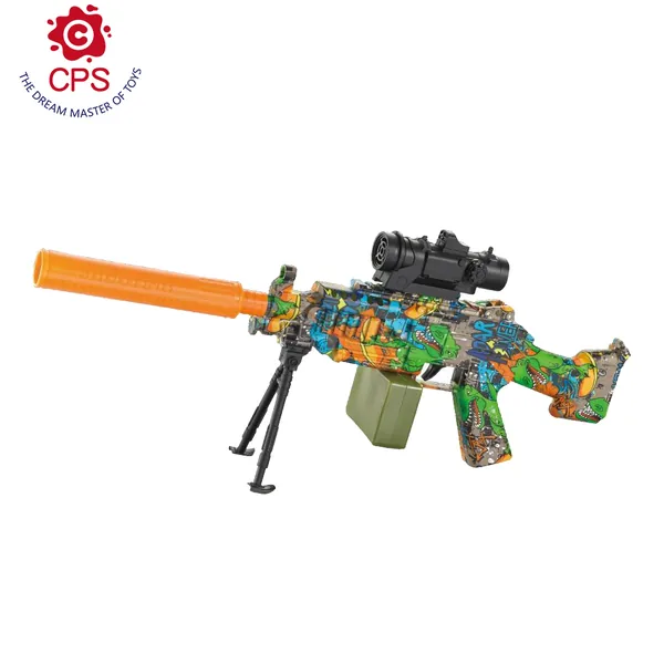 TW308569 Automatic Electric Soft Bullet Gun M249 Plastic Water Gun wi
