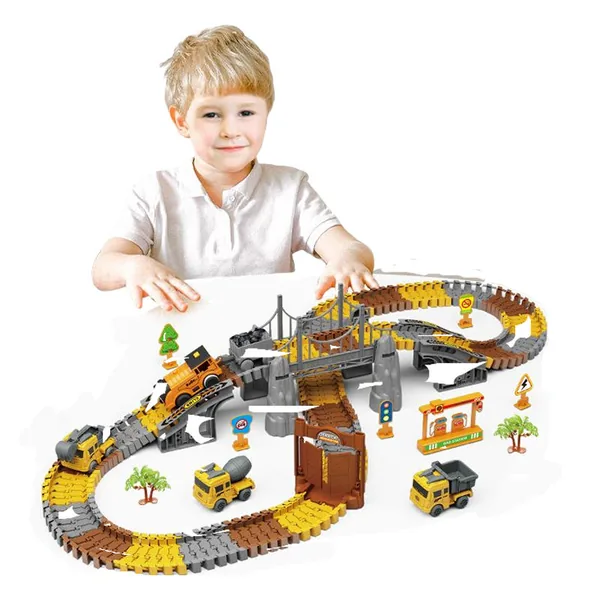 TW271736 Electric 174Pcs Slot Car Race Rrack Sets Flexible Track Play