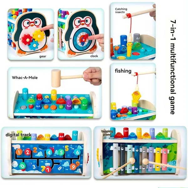 TW340998 Montessori Toddler Busy Action Board Wooden Educational Toys