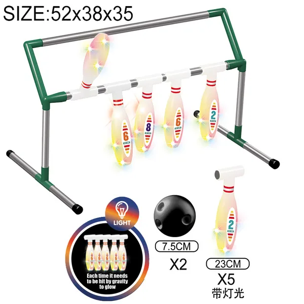 TW304613 Kids Bowling Racks Set Indoor and Outdoor Games With Light-u