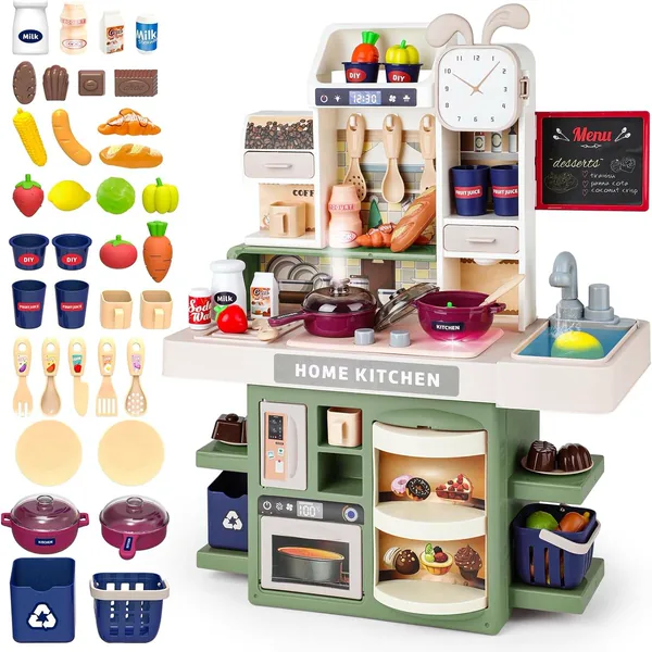 TW283809 Kitchen Set Toy with Realistic Steam and Light-up Toys Prete