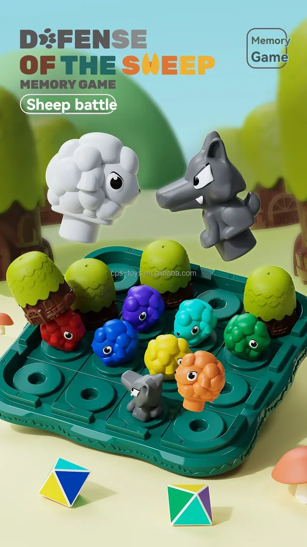 TW312955-Toy Sheep Wolf Toy Memory Game STEM Board Game for 5 7 Years Old