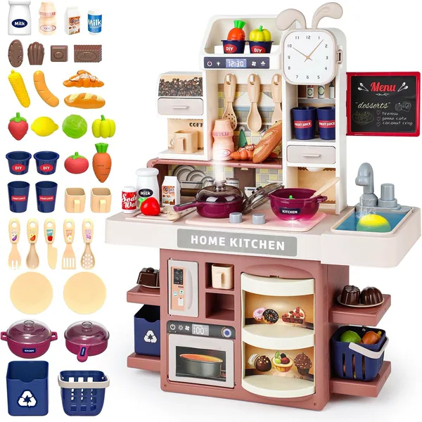 TW283809 Kitchen Set Toy with Realistic Steam and Light-up Toys Prete