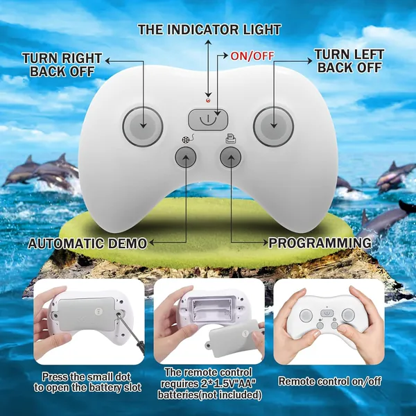 TW305031 2.4G RC Dolphin Toy Remote Control Shark Pool Toy Animals Rc