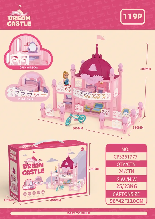 TW261768 DIY Miniature Wooden Furniture Play Set for Kids Little Girl
