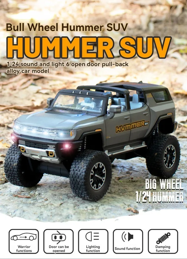 TW301046 Big Off-roads Wheel Diecast Toys Car HUMMER Metal Model Coll