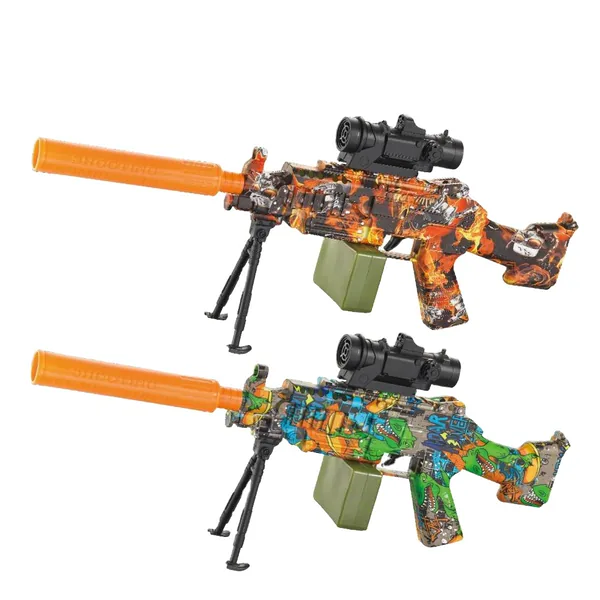 TW308569 Automatic Electric Soft Bullet Gun M249 Plastic Water Gun wi
