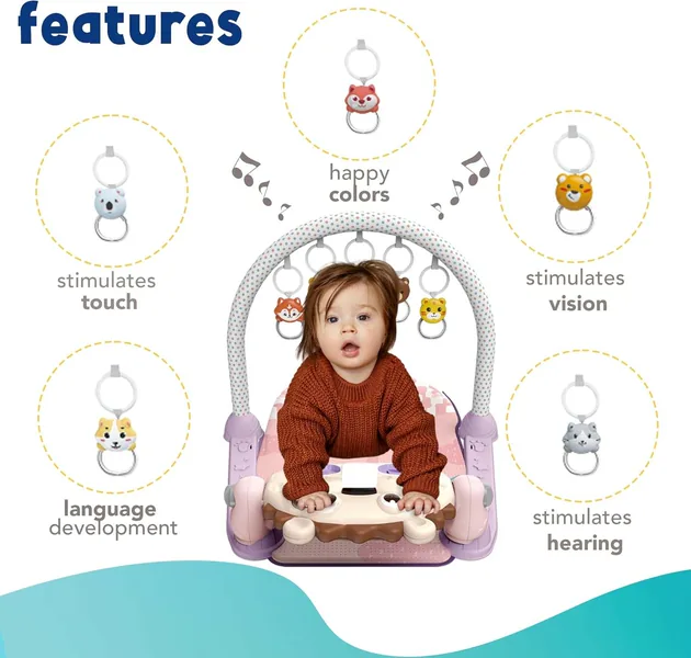 TW309181 NEW Tummy Time Musical Lion Baby Gym Play Mat Activity Cente